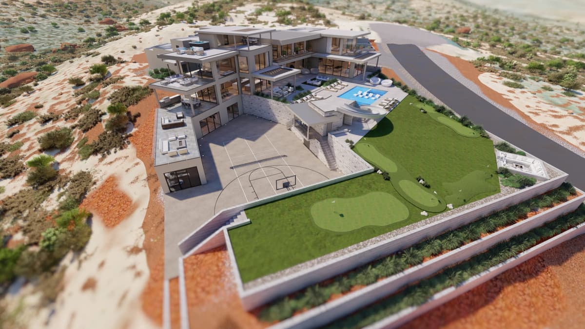 Oasis at Santa Clara luxury estate aerial view by William & Wall